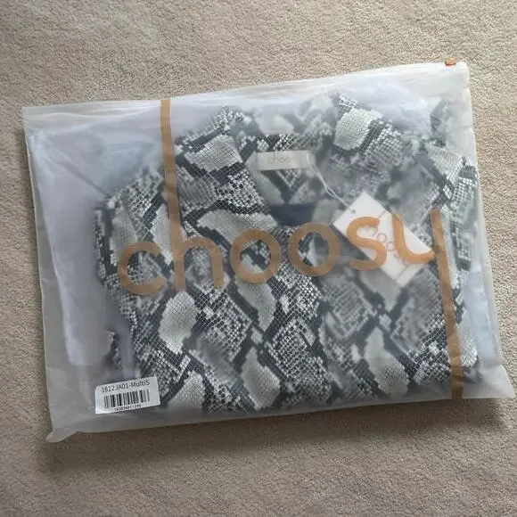 NWT Choosy Elizabeth Faux Snakeskin Coat Lined Belted Women's Sizes S - Picture 11 of 12